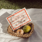 Whimsical Modern Pink & Red Wedding RSVP Card. Karte