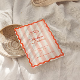 Whimsical Modern Pink & Red Wedding Speichern Sie Einladung