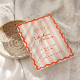 Whimsical Modern Pink & Red Wedding Speichern Sie Einladung