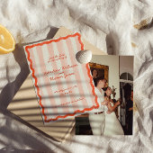 Whimsical Modern Pink & Red Wedding Speichern Sie Einladung