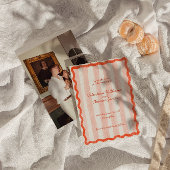 Whimsical Modern Pink & Red Wedding Speichern Sie Einladung