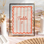 Whimsical Modern Pink & Red Wedding Tischnummer