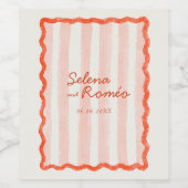 Whimsical Modern Pink & Red Wedding Weinetikett (Einzelnes Label)
