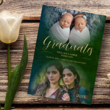 Whimsical Modern Script 2 Fotos Graduate Twins