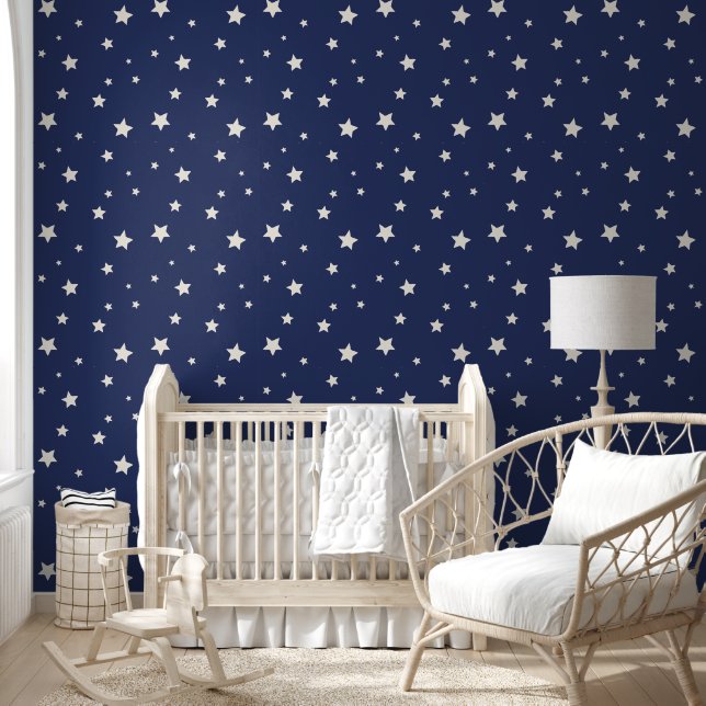 Whimsical Modern Starry Night Stars Tapete (Kinder)