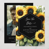 Whimsical Modern Sunflower Wedding Save The Date (Vorne/Hinten)
