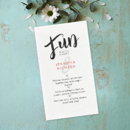 Whimsical Modern Wedding Bride Groom Fun Fakten Serviette