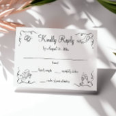 Whimsical Modern Wedding RSVP Karte