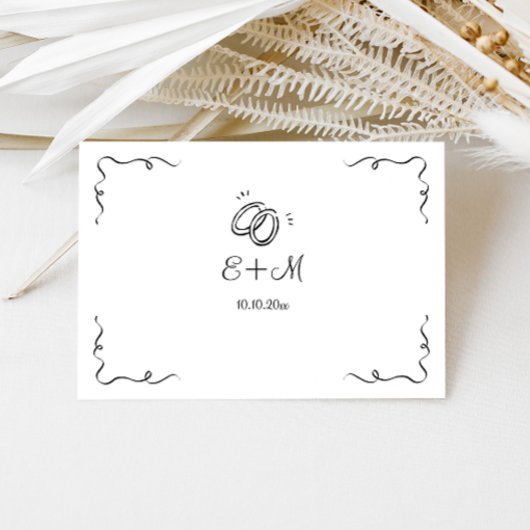 Whimsical Modern Wedding RSVP Karte