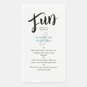 Whimsical Modern Wedding Schwarz-weiß Fun Fakten Serviette (Vorderseite)