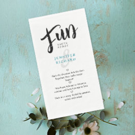 Whimsical Modern Wedding Schwarz-weiß Fun Fakten Serviette