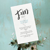 Whimsical Modern Wedding Schwarz-weiß Fun Fakten Serviette