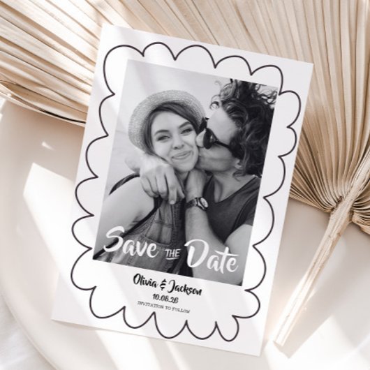 Whimsical moderne Fotokarte 'Save The Date' Save The Date