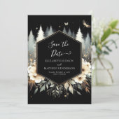 Whimsical Moderne verzauberte Waldhochzeit Save The Date (Stehend Vorderseite)
