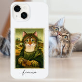 Whimsical Mona Lisa Cat Individuelle Name Case-Mate iPhone Hülle