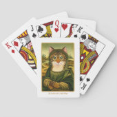 Whimsical Mona Lisa Cat Individuelle Name Spielkarten (Rückseite)