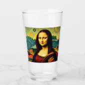 Whimsical Mona Van Gogh Stil Lisa Glass Cup Glas (Vorderseite)
