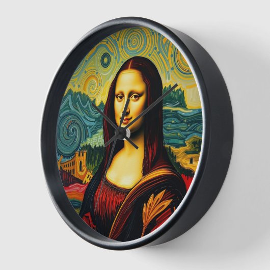 Whimsical Mona Van Gogh Stil Uhr (Winkel)