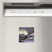 Whimsical Mond und Berge Abstrakte Kunst Magnet (In Situ (Geschirrspüler))