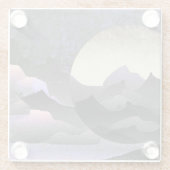 Whimsical Mond- und Bergkunst Glasuntersetzer (Rückseite)