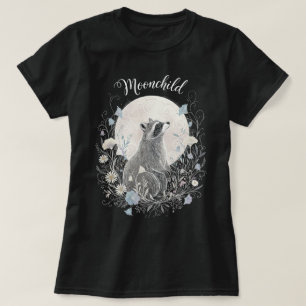 Whimsical "Mondkind" Waschbär - Mystischer Wald Bl T-Shirt