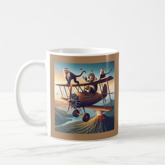 Whimsical Monkey Aviators erobern den Himmel! Kaffeetasse (Links)