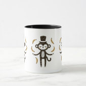 Whimsical Monkey Juggling Bananas Tasse (Zentrum)