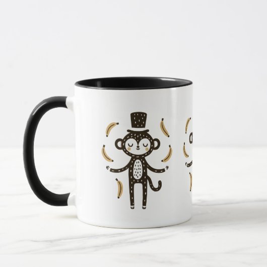 Whimsical Monkey Juggling Bananas Tasse (Links)