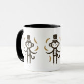 Whimsical Monkey Juggling Bananas Tasse (Vorderseite Links)