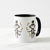 Whimsical Monkey Juggling Bananas Tasse (VorderseiteRechts)