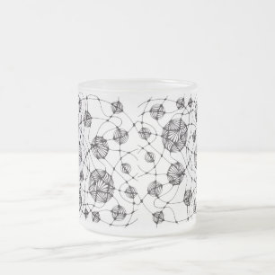 Whimsical monochromes neurografisches Zentangle-Mu Mattglastasse