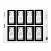 Whimsical Monogram Black and White Wine Label (Vorne)