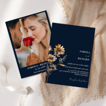 Whimsical Monogram Boho Blue Wildblume Wedding