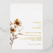 Whimsical Monogram Foto Wildblume Wedding Folieneinladung (Vorderseite)