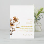 Whimsical Monogram Foto Wildblume Wedding Folieneinladung (Stehend vorne)