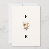 Whimsical Monogram Ivory Wildblume Wedding Einladung (Rückseite)