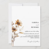 Whimsical Monogram Ivory Wildblume Wedding Einladung (Vorderseite)