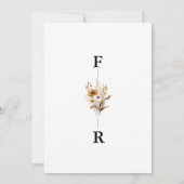 Whimsical Monogram Ivory Wildblume Wedding Einladung (Rückseite)