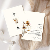 Whimsical Monogram Ivory Wildblume Wedding Einladung