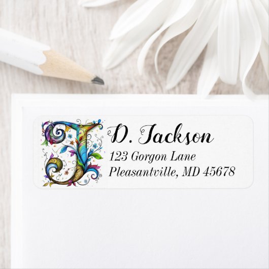 Whimsical Monogram J (Insitu)