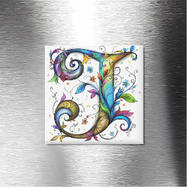 Whimsical Monogram J Magnet