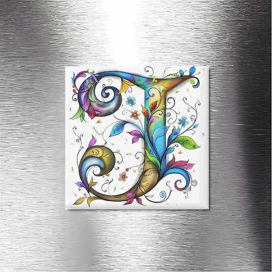 Whimsical Monogram J Magnet