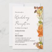 Whimsical Monogram Pumpkin Wedding Reception Einladung (Vorderseite)