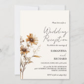 Whimsical Monogram Wildblume Hochzeitsempfang Einladung (Vorderseite)