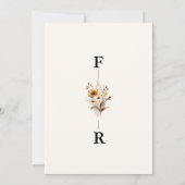 Whimsical Monogram Wildblume Hochzeitsempfang Einladung (Rückseite)