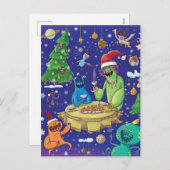 Whimsical Monsters Illustration/  Feiertagspostkarte (Vorne/Hinten)