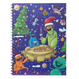 Whimsical Monsters Illustration Notebook Notizblock