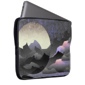Whimsical Moon and Mountains Abstract Art Laptopschutzhülle (Vorne Rechts)