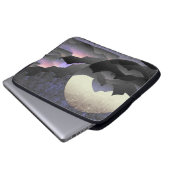 Whimsical Moon and Mountains Abstract Art Laptopschutzhülle (Vorne Knopf)