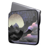 Whimsical Moon and Mountains Abstract Art Laptopschutzhülle (Vorderseite Links)